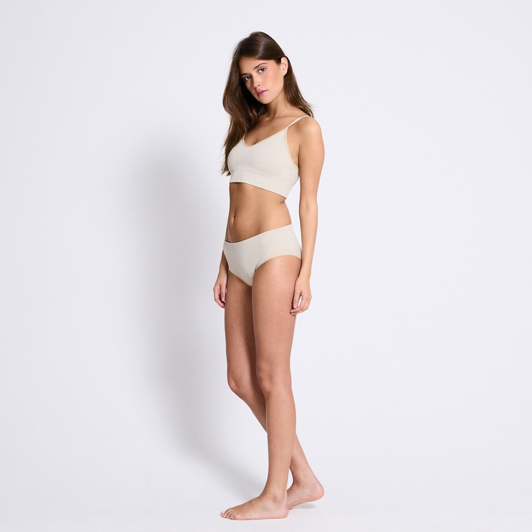Ribbed panties "Rib underwear" Beige Melange
